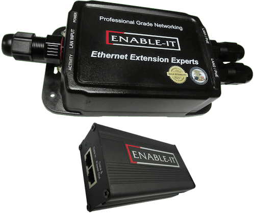 Enable-IT 828WP 2-Port Outdoor IP68 Rated Waterproof Gigabit PoE Extender - over 4-pair wiring