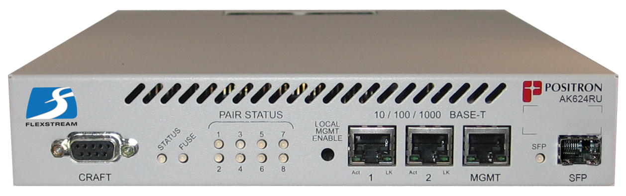 Positron AK624RU - Remote Unit, 8 Port Ethernet Compact Unit, 800 Mbps max Asymmetric, AC Powered, excl mounting & AC Adaptor