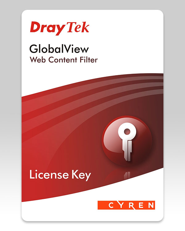 DrayTek GlobalView Web Content Filter License Key for WCF-A Card - Small Office