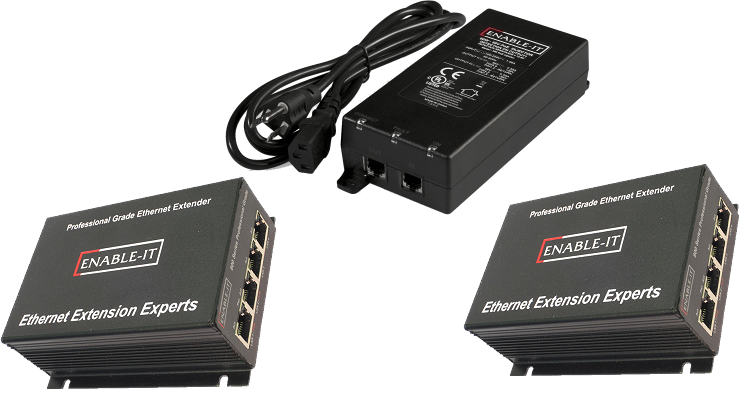 Enable-IT 865QW PRO 1-Port 600Mbps Outdoor Coax Gigabit PoE Extender Kit