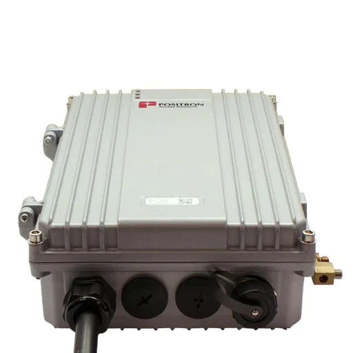 Positron GAM-4-MX - OUTDOOR G.hn Access Multiplexer (GAM) with 4 MIMO ports and 1 x 10Gbps SFP+ port. Local 110-220Vac to 12Vdc
