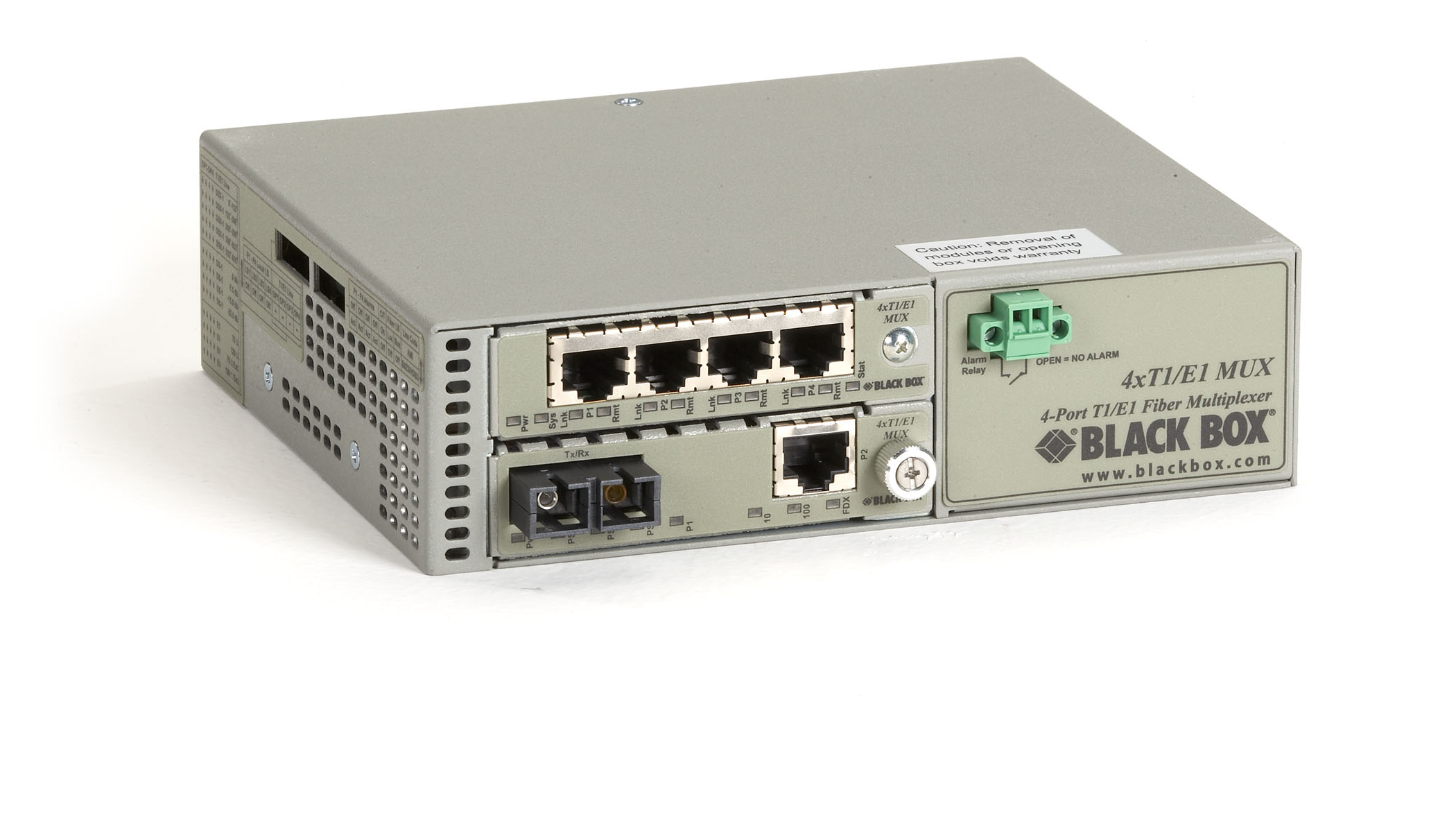 BLACK BOX MT14230A-SM-SC 4-Port T1E1, 1-Port 10/100 Ethernet Multiplexor with Fiber Extension - Single-Mode, 30-km, Dual SC
