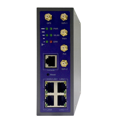 Data Connect Industrial Cell Router 300m , 802.11AC, 5G Network, 4-Gig, 1-RS232, 3 IO Ports