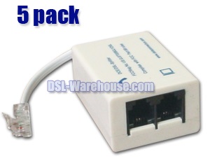 DSL ADSL 2-port Filters 5 Pack