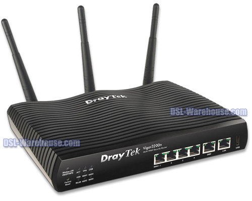 DrayTek Vigor 3200n Wireless 4-Port GigWAN Load Balancing Router