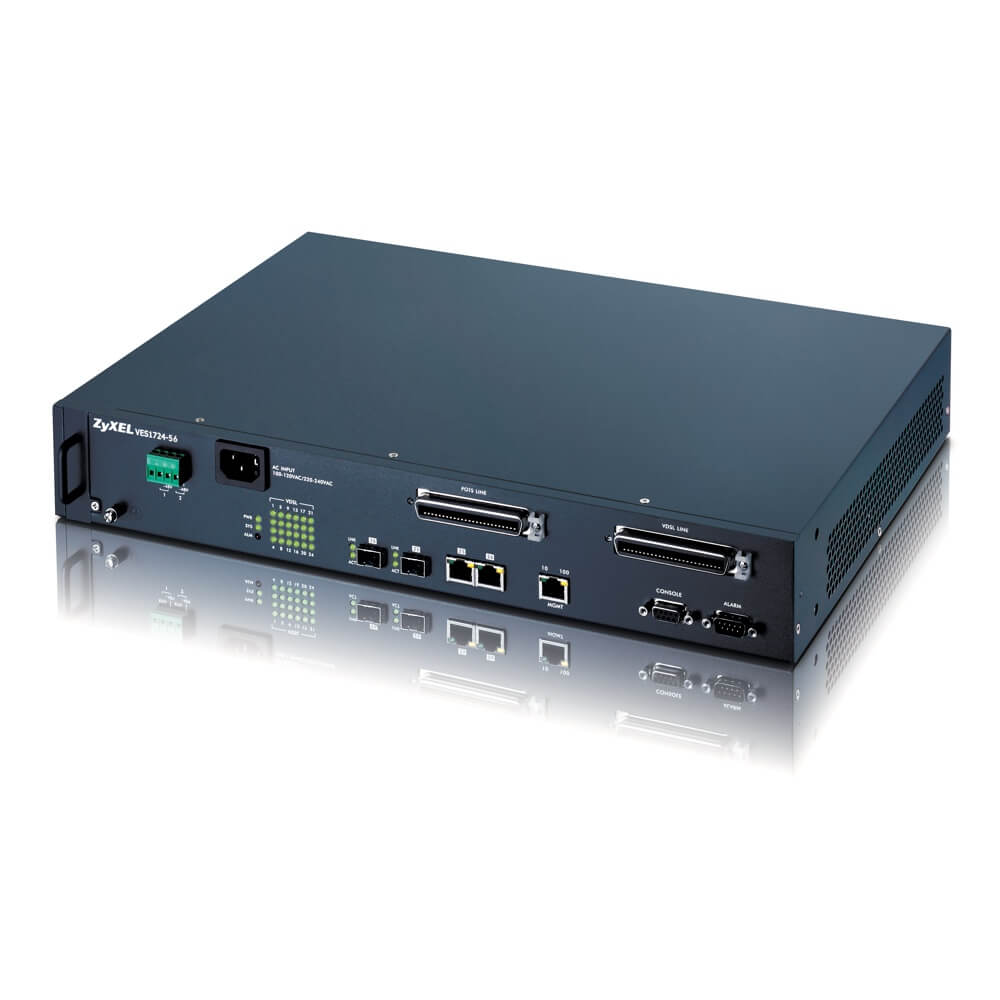 ZyXEL VES1724-56 24-port Temperature-Hardened VDSL2 Box DSLAM